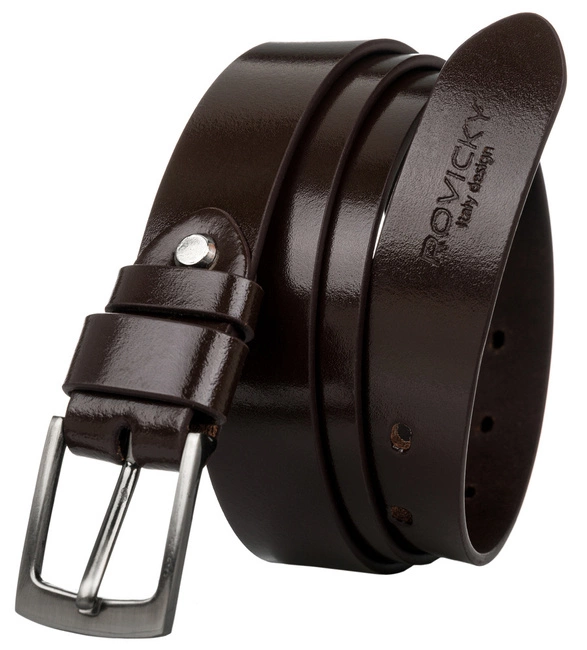 Pasek męski wąski Rovicky brązowy PLW-R-1 BROWN