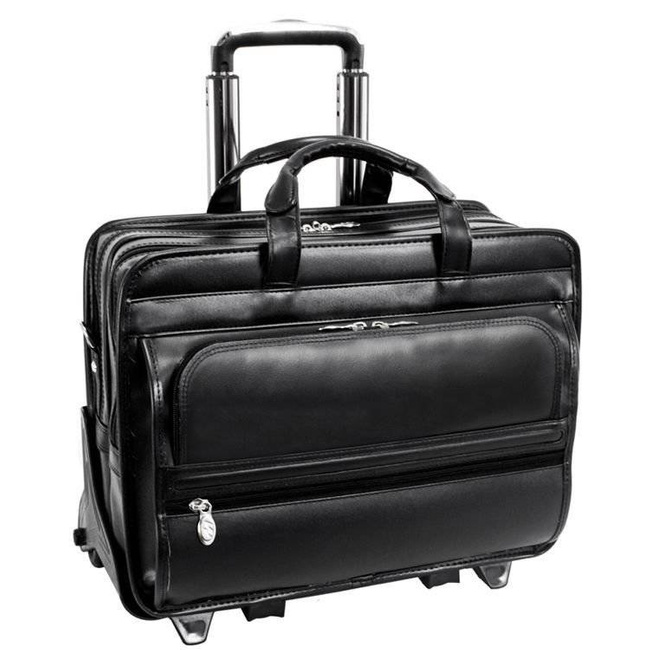 Skórzana torba podróżna na laptopa z odpinanym wózkiem Mcklein Franklin 86445